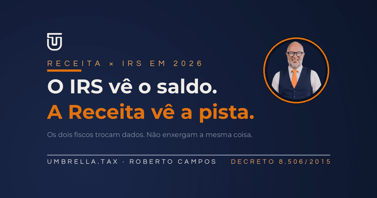 O que a Receita sabe da sua conta nos EUA em 2026 — e o que o IRS sabe da sua conta no Brasil
